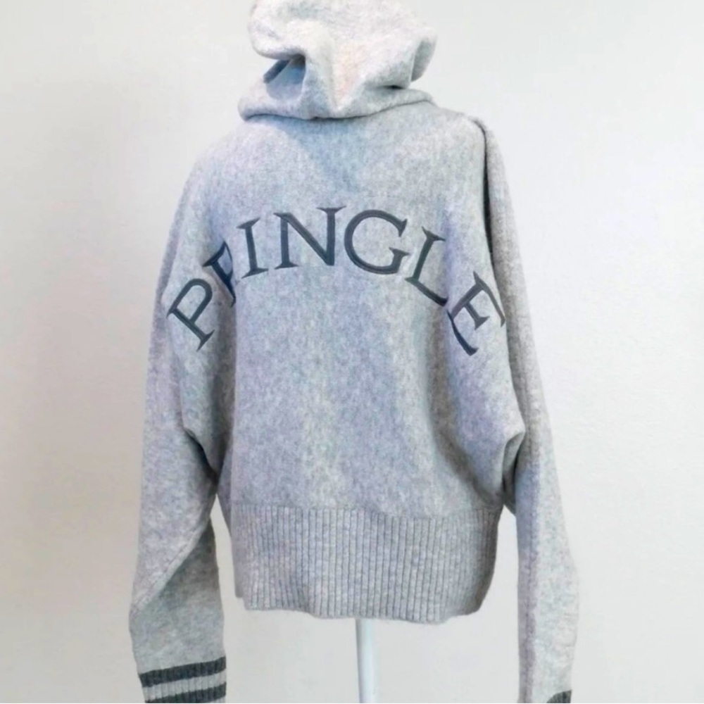 PRINGLE OF SCOTLAND x H&M Women's Hoodie Sweater Gray Size: Medium Oversized